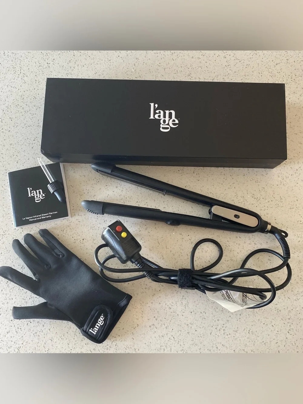 Lange Black Ceramic Hair Straightener - Black